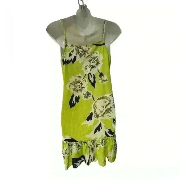 MAAJI Enchanted Mystery Print Cover-Up Dress
Sz Small Neon Yellow Ruffle Hem - Picture 2 of 5